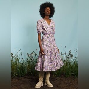 Floral Wrap Dress in Pink and Blue sister Jane